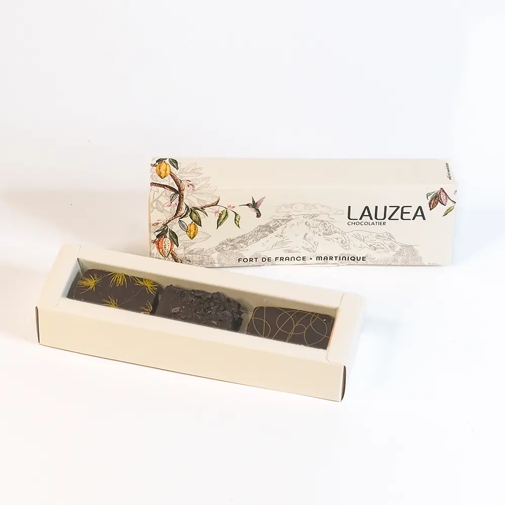 ÉCRIN 3 CHOCOLATS (ou 5 petites découpes)